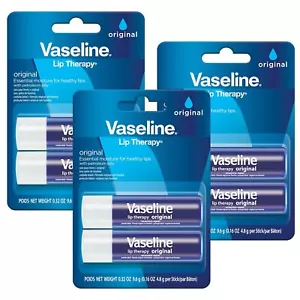 Vaselina Lip Therapy Care Originale, Nutrimento ad Azione Rapida (Confezione da 6 Pezzi 3)... - Foto 1 di 5