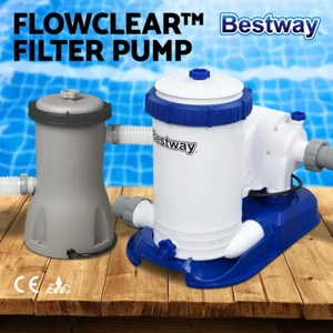 Bestway Pool Filter Pump Filters Swimming Pool Cleaner 300/530/800/1500/2500GPH - Picture 1 of 18