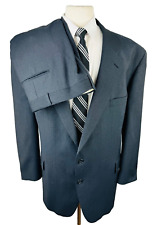 Vintage Mark Anthony Mens 50L Blue USA Wool 2 Piece Suit With Dress Pants 44x29