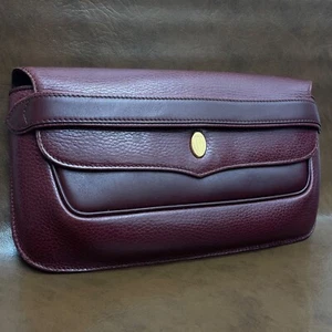 Must de Cartier Vintage Clutch Tasche Handtasche Bordeaux Logo Gold Auth mit Staubbeutel - Bild 1 von 9