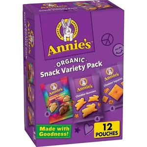 Annie's Organic Variety Pack, Cheddar Bunnies, Bunny Grahams and Cheddar Squa... - Picture 1 of 10