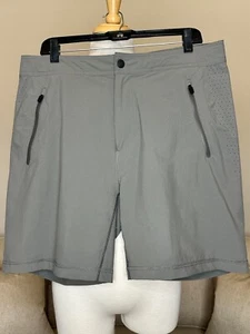 Mack Weldon Men's 4 Way Stretch Active Shorts Zipper Pockets Vented Gray L - Picture 1 of 17