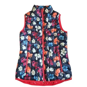 Orage XS Gänsedaunen Weste Puffer gesteppt packbar Puffer Blumen Reißverschluss blau - Bild 1 von 8