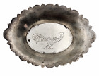 Antike kleine islamische irakische irakische Silber kleine ovale Schüssel Pfau