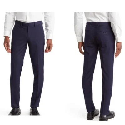 Soul of London Solid Dress Pants Navy 32W - Image 1 of 4