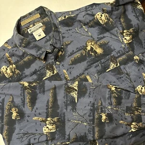 Vintage Columbia River Lodge Corduroy Shirt Size Large Duck Hunting Labrador - Picture 1 of 5
