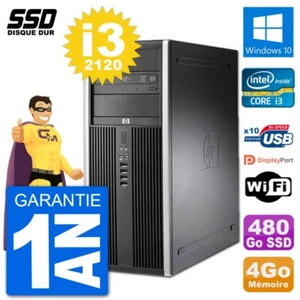 PC Tour HP 8200 Intel Core i3-2120 RAM 4Go SSD 480Go Windows 10 Wifi - Photo 1/3