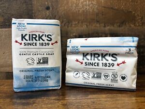 (2) 3PKS Kirk's Castile Coco Oil Soap - 4oz