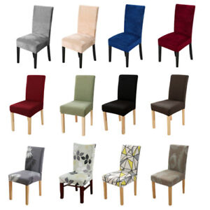 1/4/6pcs Velvet Stretch Dining Chair Covers Elastic Spandex Jacquard Seat Covers