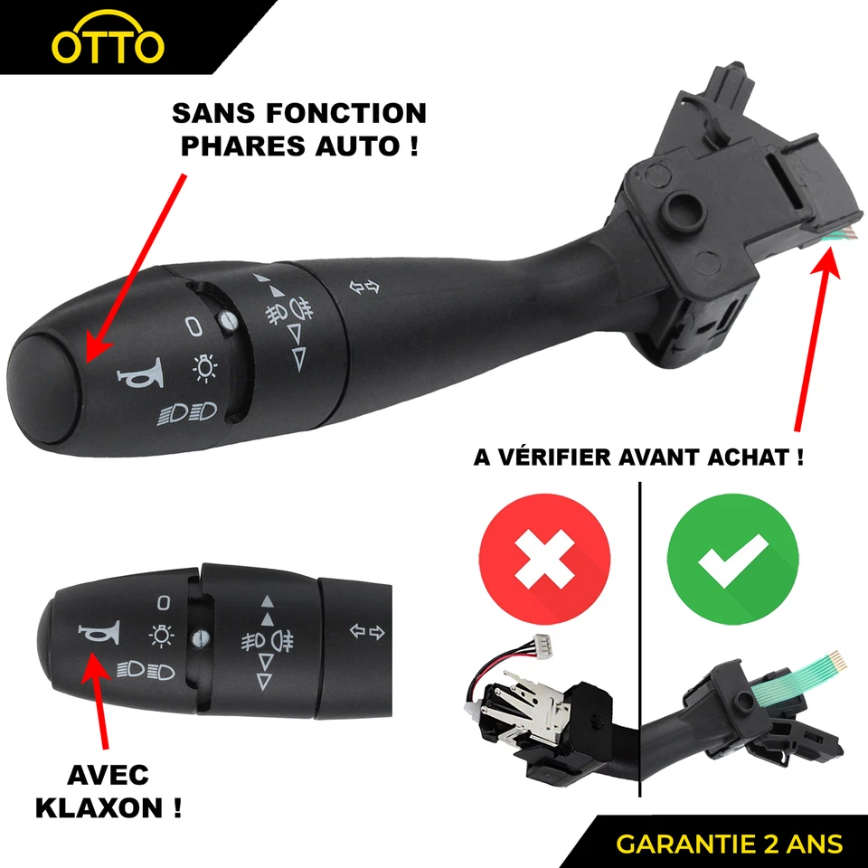 Palanca interruptor de Dirección Peugeot 206 207 307 1007 con claxon 96477533xt
