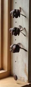 Carved Wooden Elephant Mobile Wind Chime Hanging Decor Thai Style - Picture 1 of 3