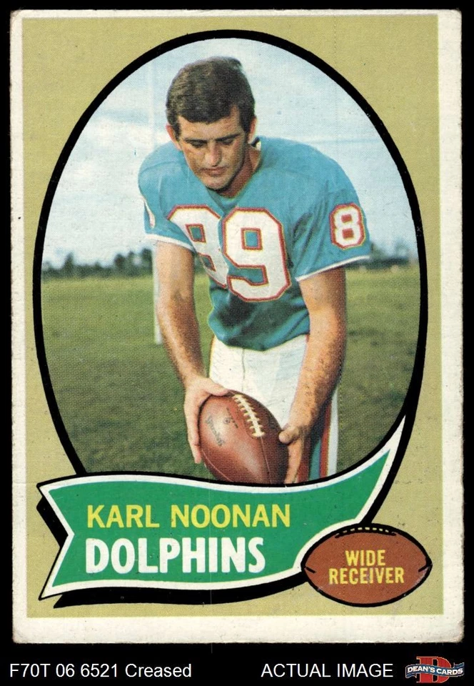 1970 Topps #223 Karl Noonan Dolphins Iowa 2 - GOOD - Image 1 of 1