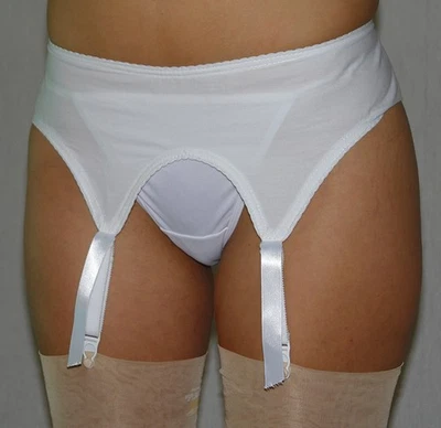 Vintage Leading Lady 4 strap Cotton Garter Belt sz 42 four FREE metal clips - Image 1 of 4