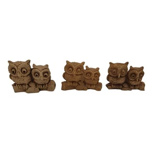 Lote de 3 estatuillas de búho pequeño en rama - Imagen 1 de 10