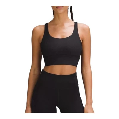 Lululemon Ribbed Energy Bra Black Yoga Fitness Workout Athleisure Size Medium - Image 1 of 4