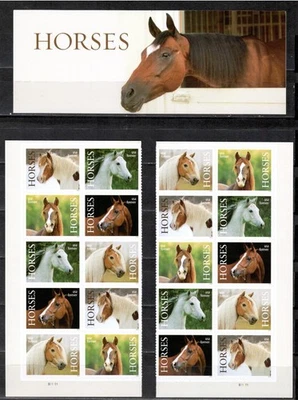 US 2024 Forever Horses Full Set of 20 in 2 blocks of 10 Sc.#5891-95, MNH - Image 1 of 2