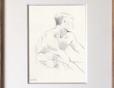 Dibujo desnudo boceto desnudo Francis Campbell Boileau Cadell decoración años 30 escocés Foto 1 de 4