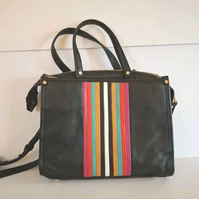 Bolso Bandolera INC International Concepts Negro/Multi Rayas 🔹️ Foto 1 de 4