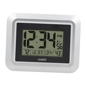 513-1918S-INT Atomic Digital Wall Clock with Outdoor Temperature - Picture 1 of 6