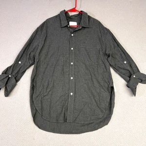 Citizens of Humanity Kayla Shirt Womens Large Heron Grey Roll Tab Sleeve - Picture 1 of 11
