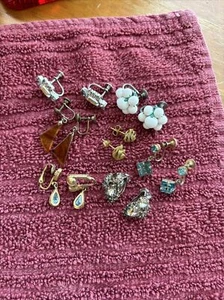 Vintage Costume Jewelry Lot Wearable Clip-on Earrings - Picture 1 of 3