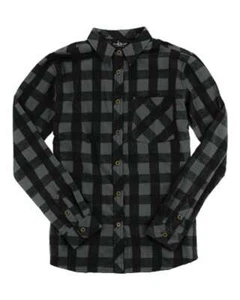 Boxercraft anthrazit/schwarz Büffel Flanell Langarm Knopfleiste F51 (klein) - Bild 1 von 1