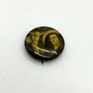 Vintage Religious Pin Jesus Christ Virgin Mary Catholic Memorabilia - Picture 1 of 3