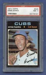 1971 ERNIE BANKS PSA 7 NM TOPPS HOF CHICAGO CUBS CLEAN COLOR BEAUTY (#525) RZC - Picture 1 of 3