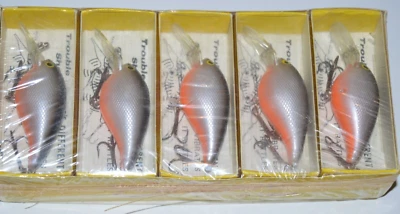 Antigua caja de distribuidor Blakemore 10 señuelos sellados tirador de problemas crankbait vientre naranja Foto 1 de 3