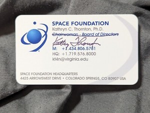 KATHRYN THORNTON NASA Astronaut Autograph Signed Business Card 