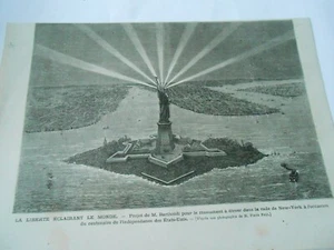 Gravure 1875 - Statue de la Liberté Bartholdi La Liberté éclairant le monde - Picture 1 of 1