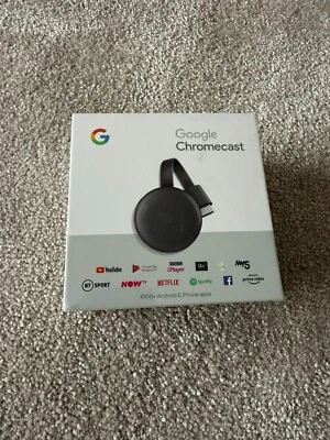New &  Sealed Google Chromecast 3rd Gen HD Digital Media Streamer/Charcoal - Image 1 of 4