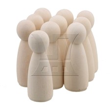 10pcs 65mm Female Wooden Peg Doll DIY Painted Graffiti Toy for Kids Painting