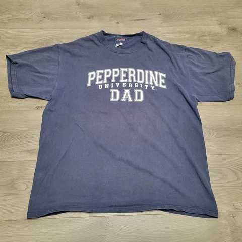 Pepperdine University Shirt Mens XL Blue Dad Graphic Tee JanSport Crew Neck Cover