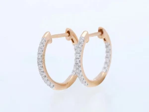 Pendientes criollos precio superior oro rosa 750 con 34 brillantes brillantes nuevos Deta - Imagen 1 de 6