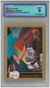 1990-91 Skybox CHARLES SMITH #132 JSA Authentic Auto 💎 DSG 9 Mint - Picture 1 of 3