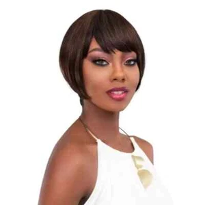 Janet Collection Virgin Echthaar Perücke Lavish Meagan SHORT BOB WIG BLACK - Bild 1 von 4