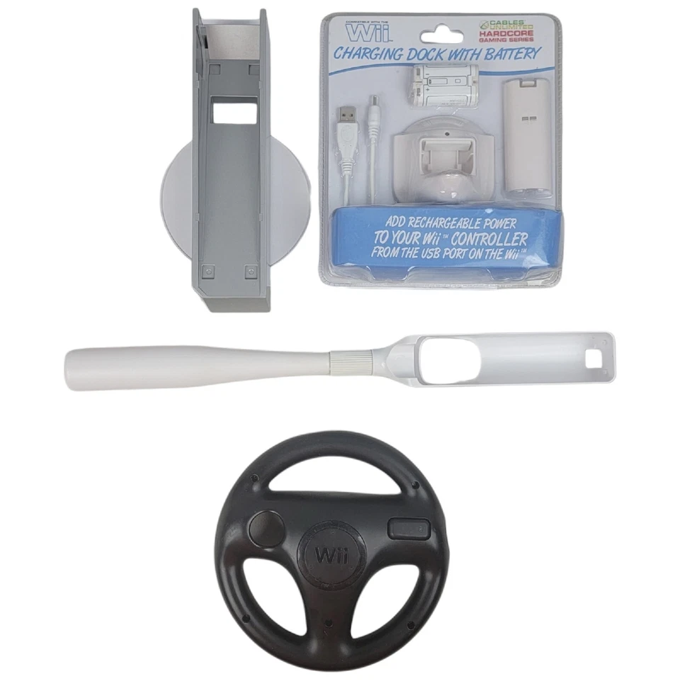 Nintendo Wii Accessories Bundle - Charging Dock, Stand & Controller Attachments - Image 1 of 4