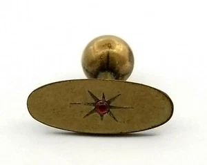 Antiguo puño ovalado único de oro amarillo victoriano GT piedra roja eslabón Steampunk S320 - Imagen 1 de 3