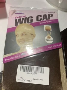 Deluxe Wig Cap - 2 Pieces - One Size Fits All, Light Flesh Tone 2 Packs 4in All - Picture 1 of 1