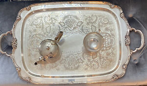 Large Silverplate Waiter Tray Remembrance 1847 Rogers Bros 22 In.