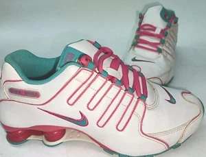 Nike Shox 488312-146 White Turquoise Pink Womens 5UK 8/10 condition #38 - Picture 1 of 14