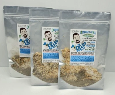 WHITE MOUNTAIN PICKLE The Pickled Guy - Licensed To Dill - NY Deli Half Sour - 3 Pack- Pickling Kits