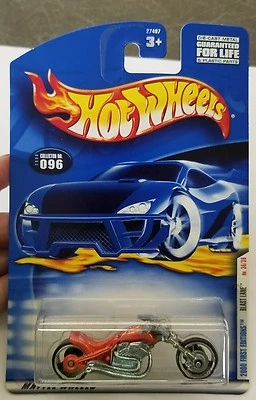 2000 Hot Wheels #96 Orange Blast Lane Motorcycle - Image 1 of 4