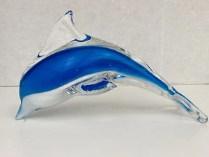 Murano Stil Türkis Delfin Figur - Bild 1 von 9