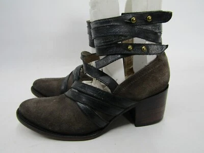 Bota Freebird By Steven Feminina Tamanho 9 Distress Marrom Camurça Salto Tornozelo - Imagem 1 de 4