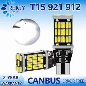 2PCS LED Reverse Back Up Light Bulb 921 912 W16W T15 906 916 Super White 6000K - Picture 1 of 10