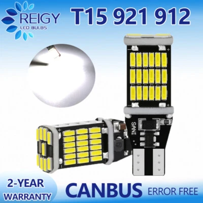2PCS LED Reverse Back Up Light Bulb 921 912 W16W T15 906 916 Super White 6000K - Image 1 of 4