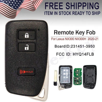 para Lexus NX300 NX300H 2020 2021 nuevo mando a distancia inteligente llavero HYQ14FLB 231451-3950 Foto 1 de 4