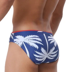 Sexy Mens Swim Briefs Sexy Swimwear Bikini Low Rise Swimsuits Drawstring Shorts - Picture 1 of 8